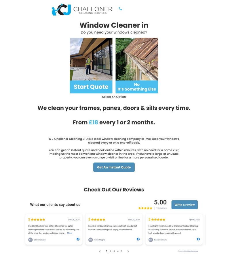 CJ Challoner instant quote engine